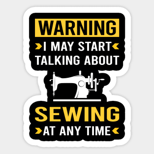 Warning Sewing Sticker